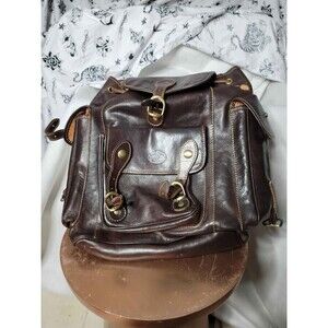 Vera Pelle Italian Brown Leather Backpack